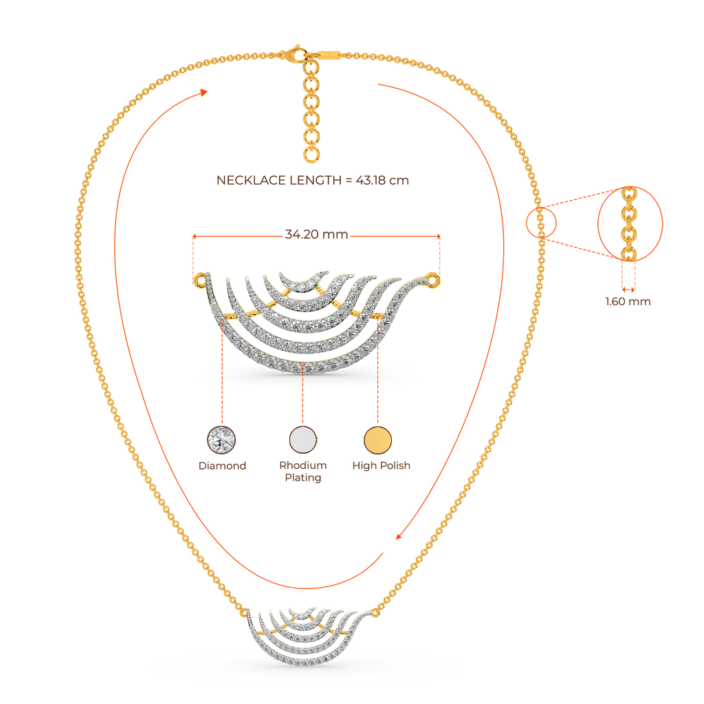 Flam Feathers Diamond Necklaces
