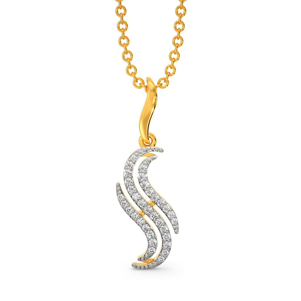 Flam Feathers Diamond Pendants