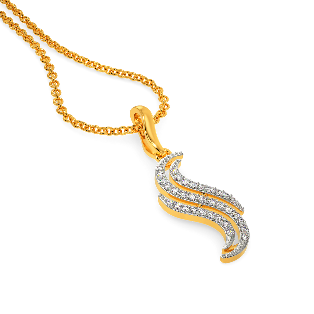 Flam Feathers Diamond Pendants