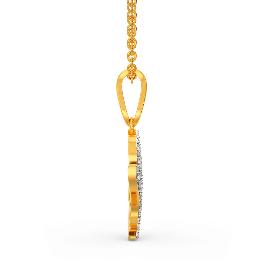 Flam Feathers Diamond Pendants
