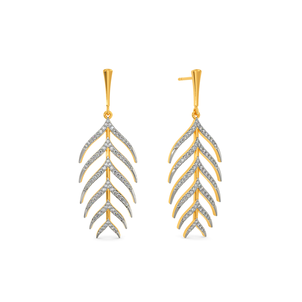 In a Feathery Mood Diamond Earrings