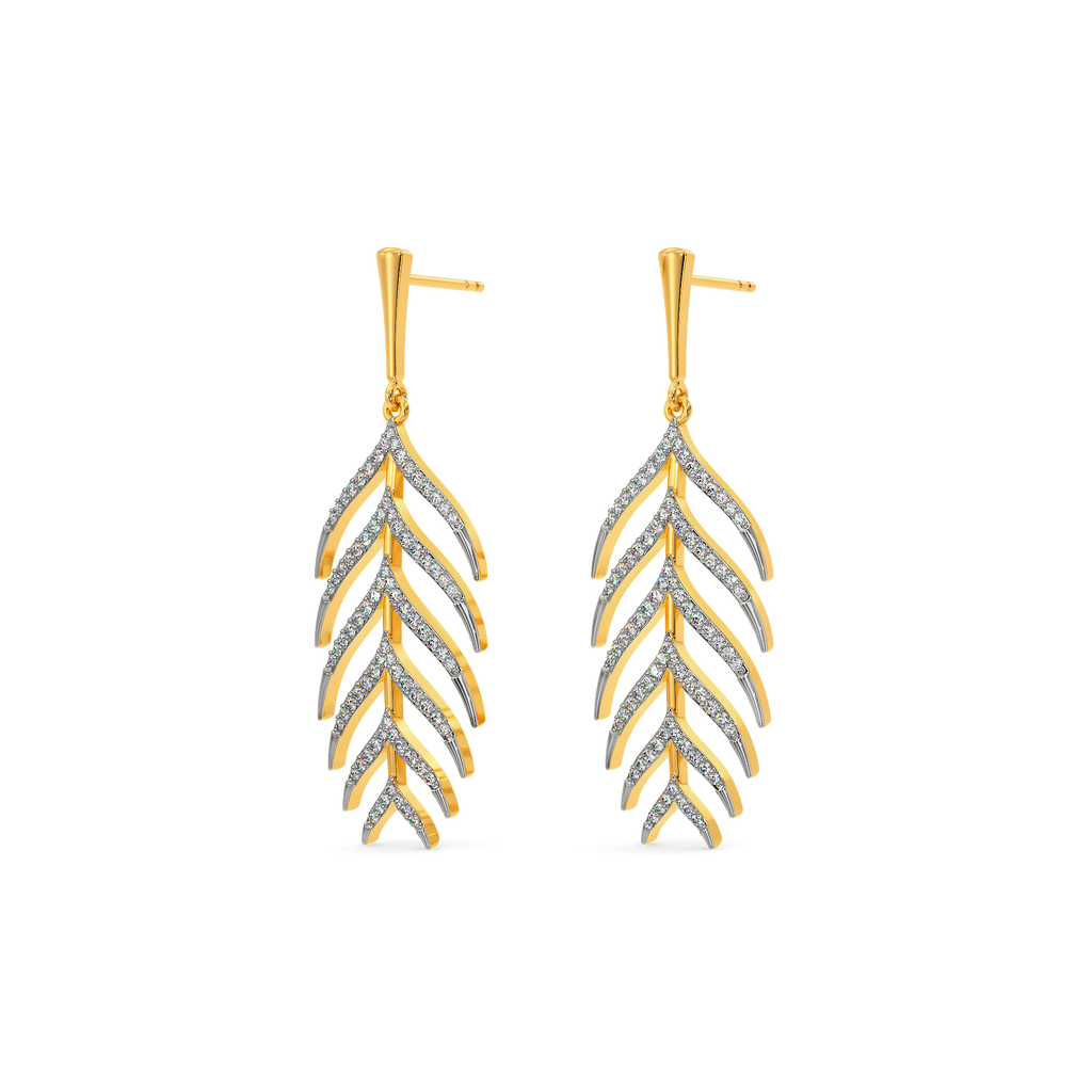 In a Feathery Mood Diamond Earrings