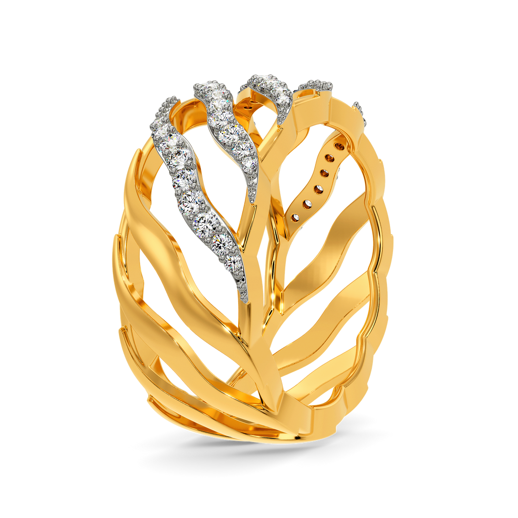 Feather Extravagance Diamond Rings