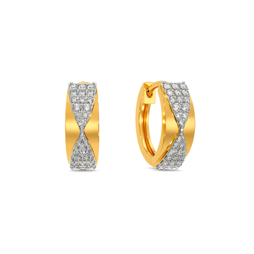 Edge O Clock Diamond Earrings