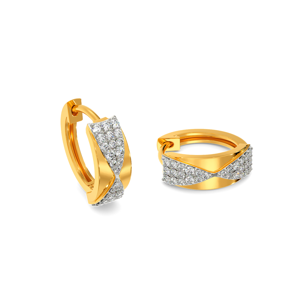 Edge O Clock Diamond Earrings