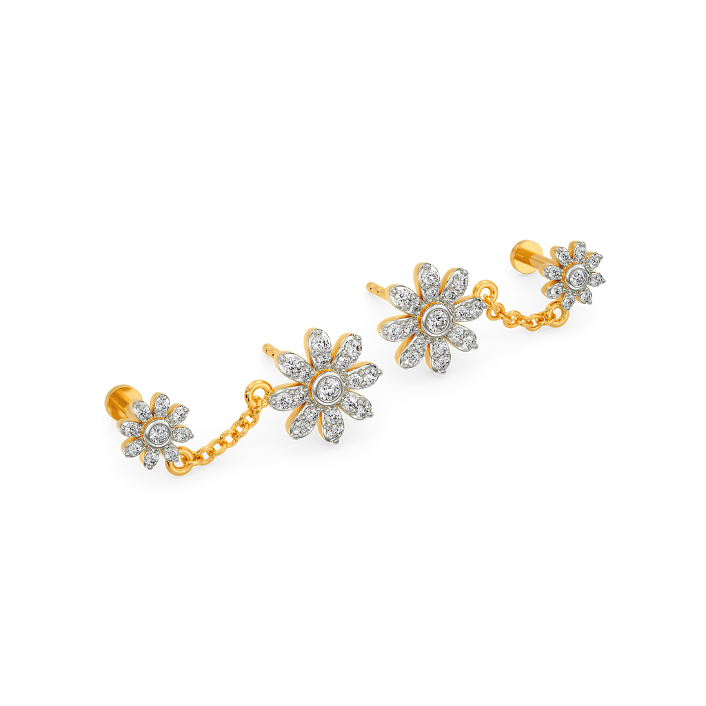 Whimsical Chintz Diamond Earrings