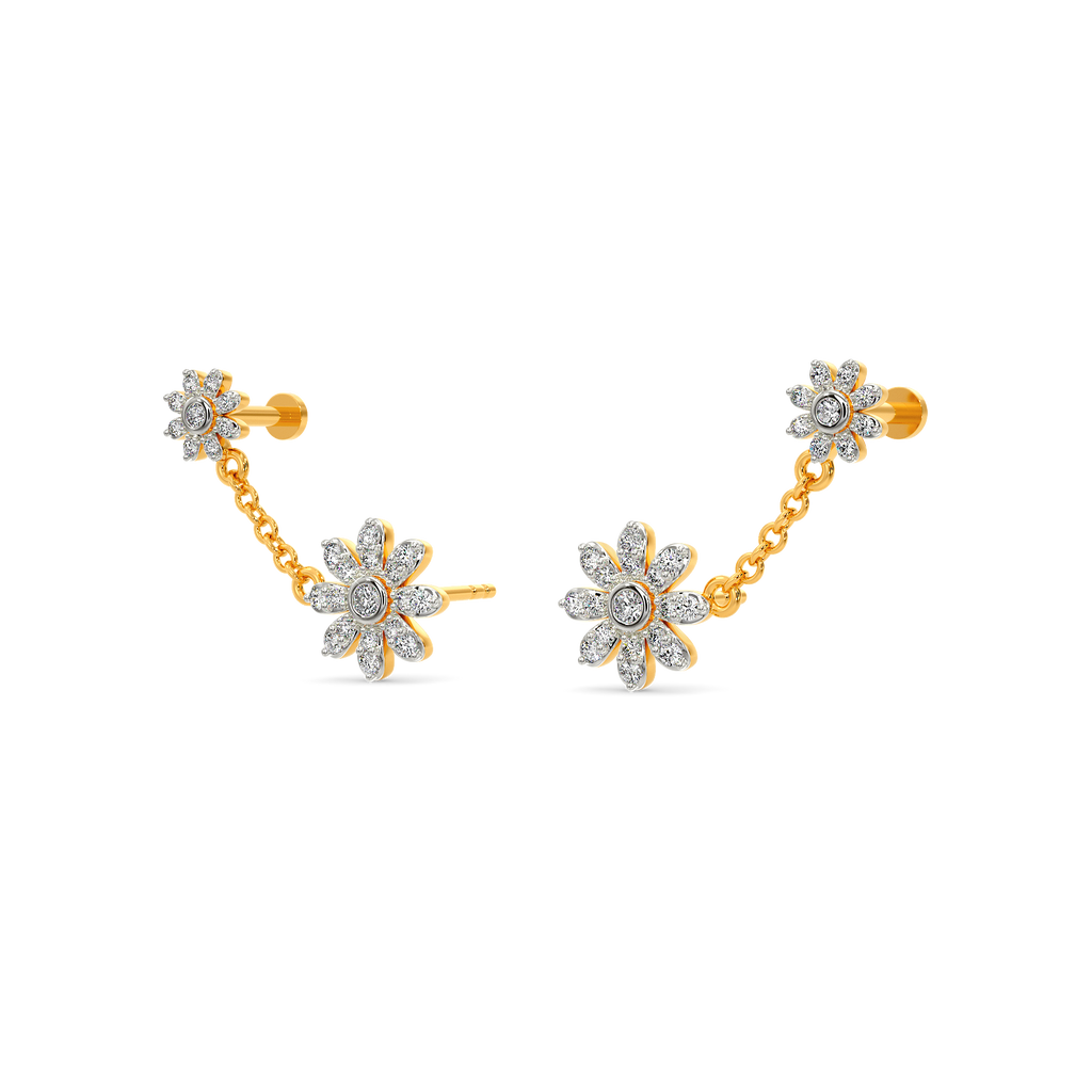 Whimsical Chintz Diamond Earrings