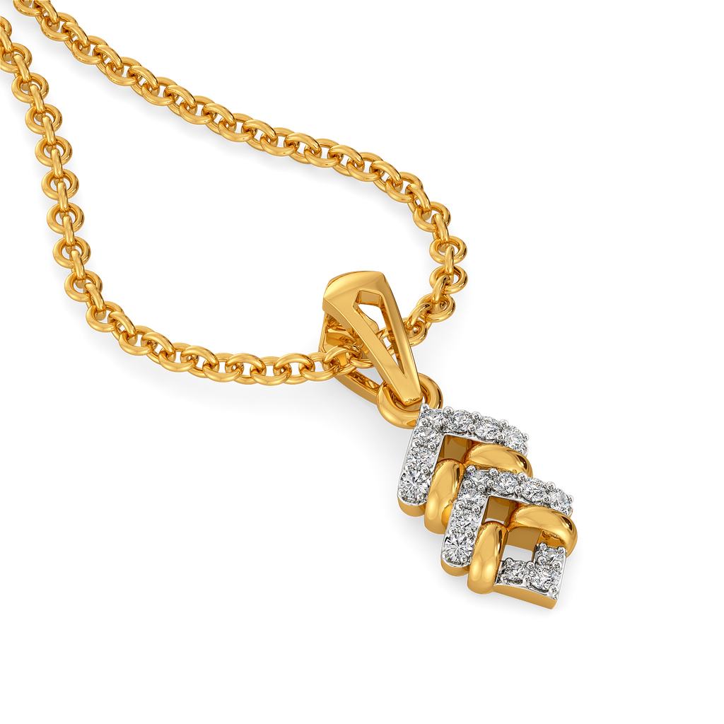 Knitted Twist Diamond Pendants
