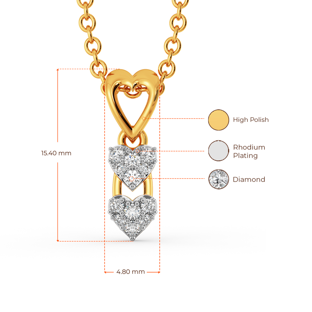 Shimmer Hearts Diamond Pendants