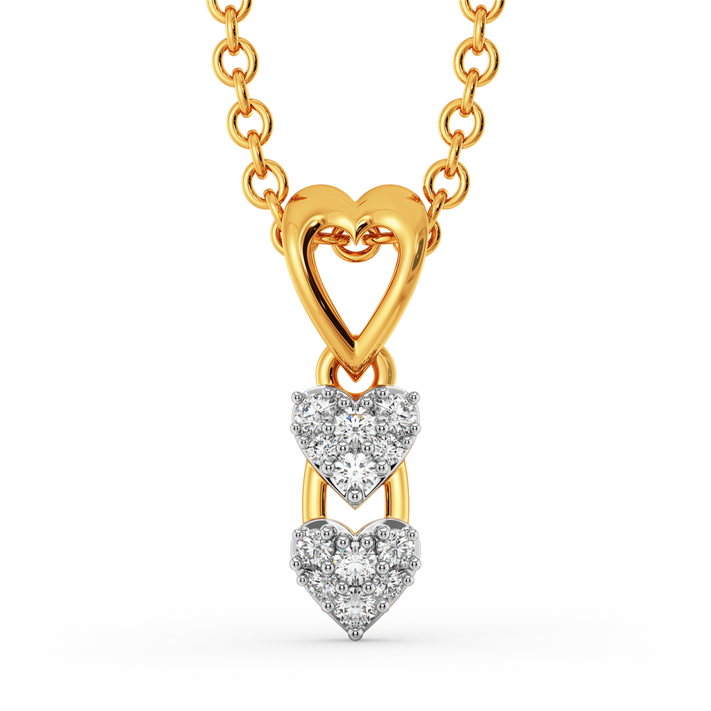 Shimmer Hearts Diamond Pendants