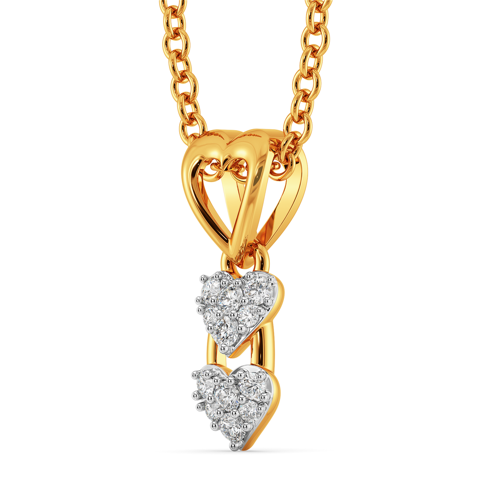 Shimmer Hearts Diamond Pendants