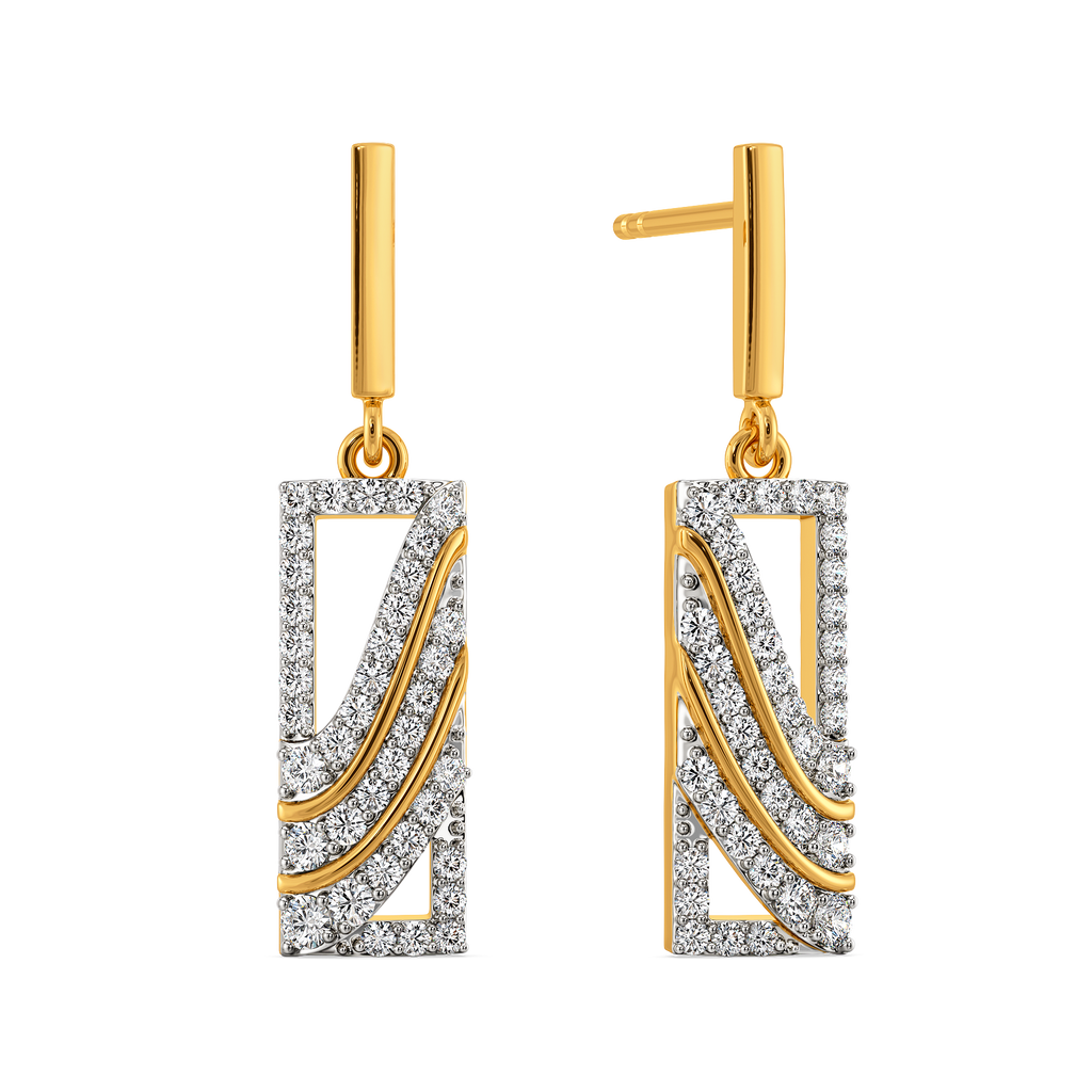 Structured Drapes Diamond Earrings