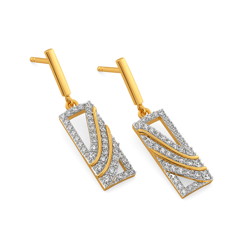 Structured Drapes Diamond Earrings