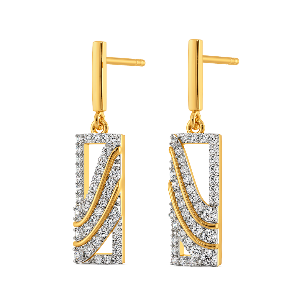 Structured Drapes Diamond Earrings