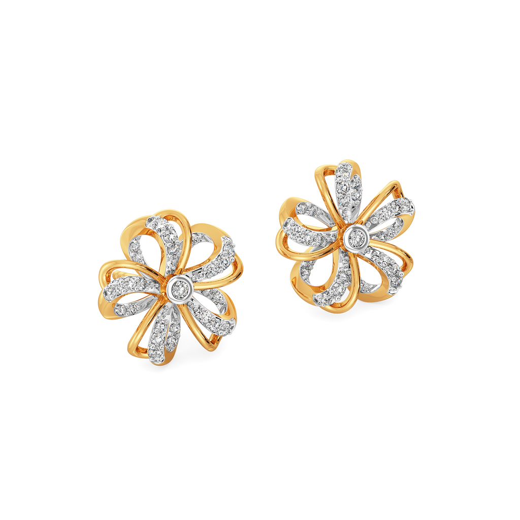 Floral Arc Diamond Earrings