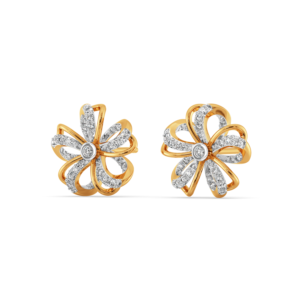 Floral Arc Diamond Earrings