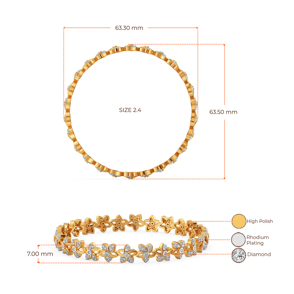 Flora Halo Diamond Bangles