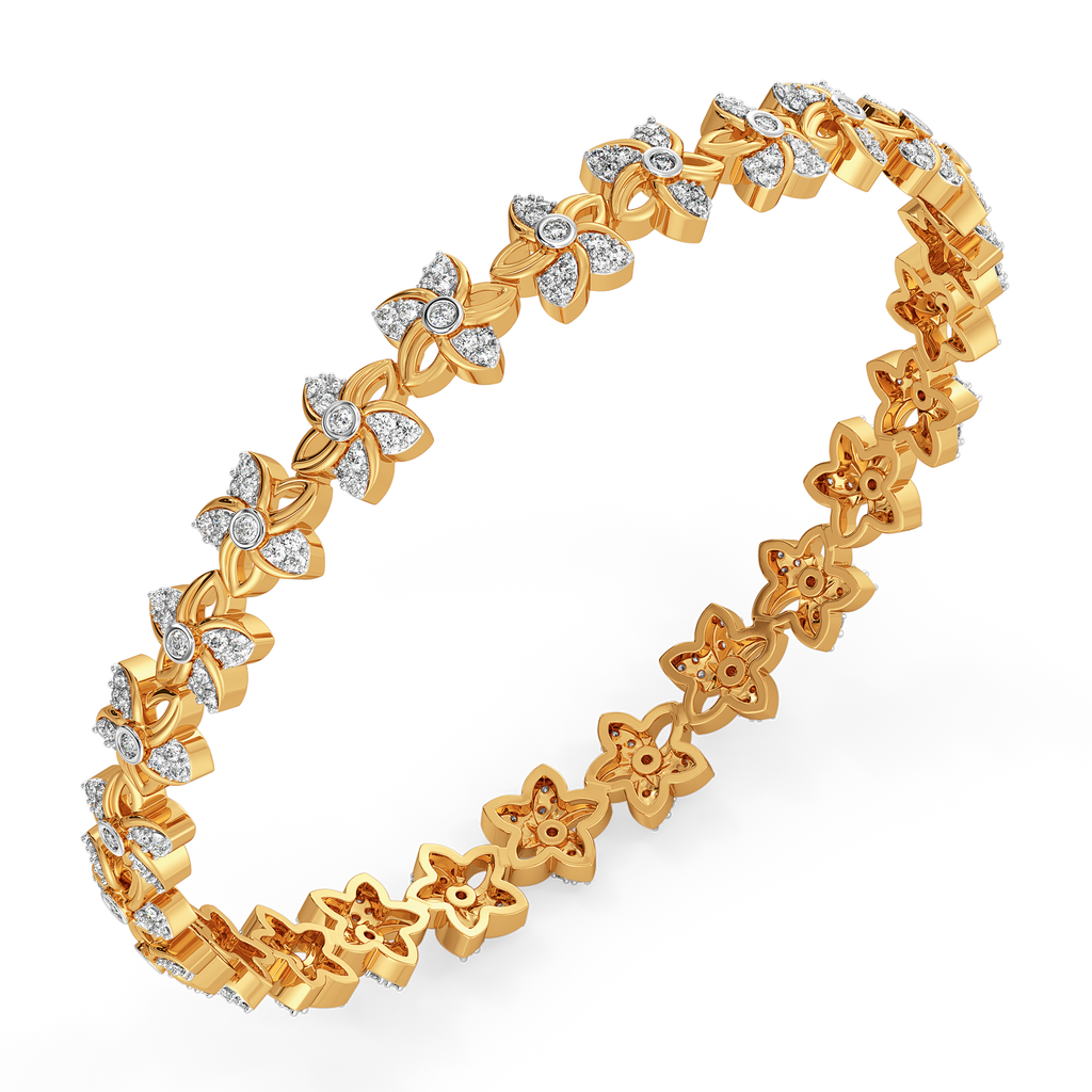 Flora Halo Diamond Bangles