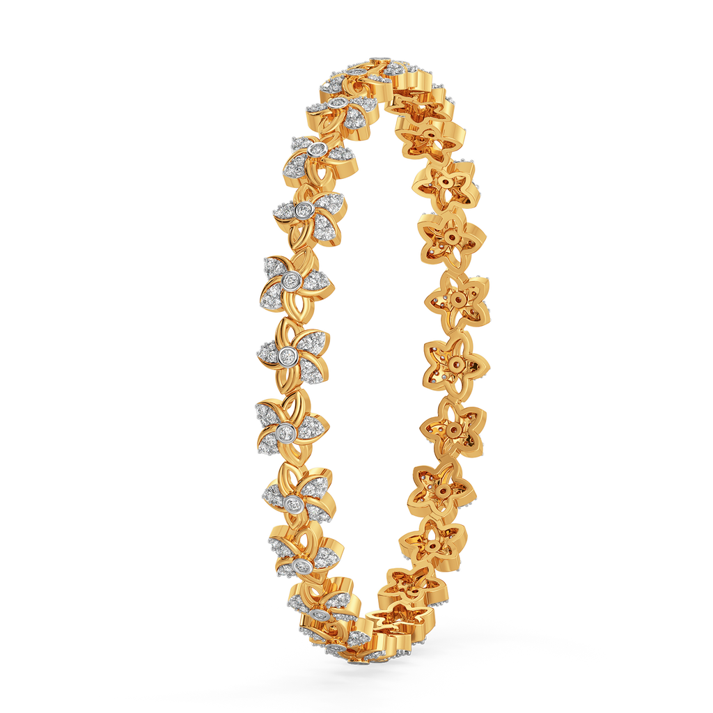 Flora Halo Diamond Bangles
