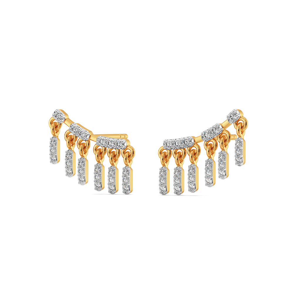 Tiered Fringe Diamond Earrings