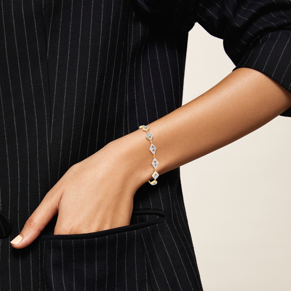 Retro Chequers Diamond Bracelets