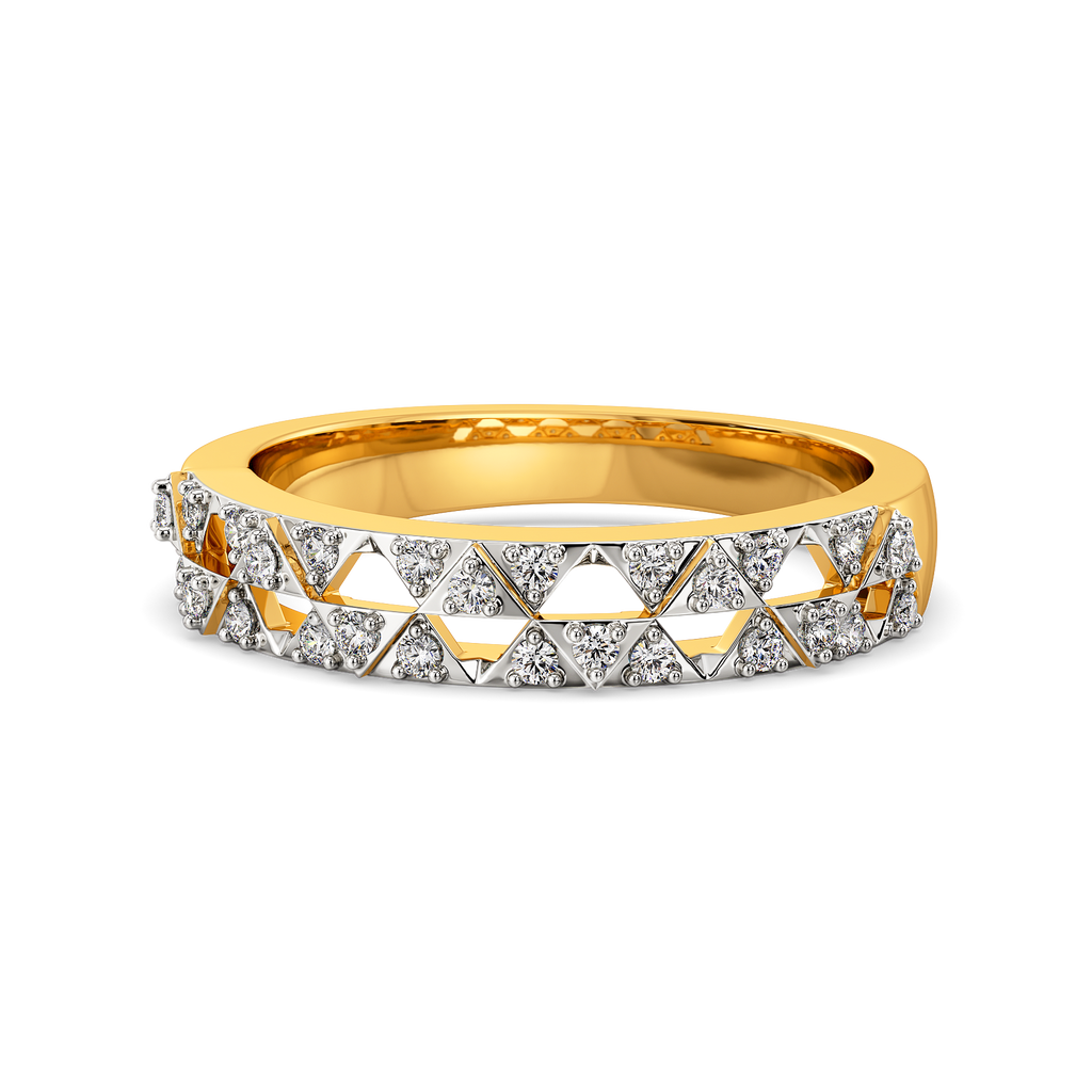 Retro Chequers Diamond Rings