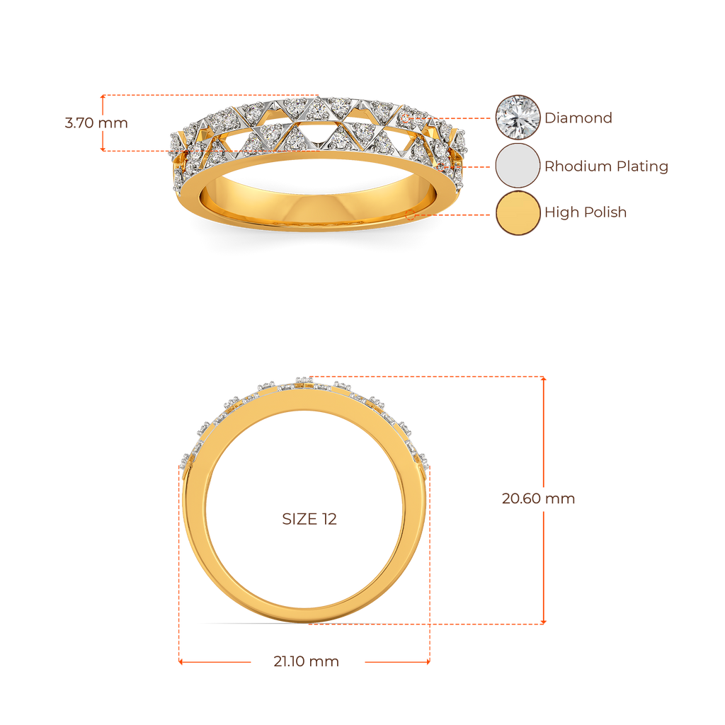 Retro Chequers Diamond Rings