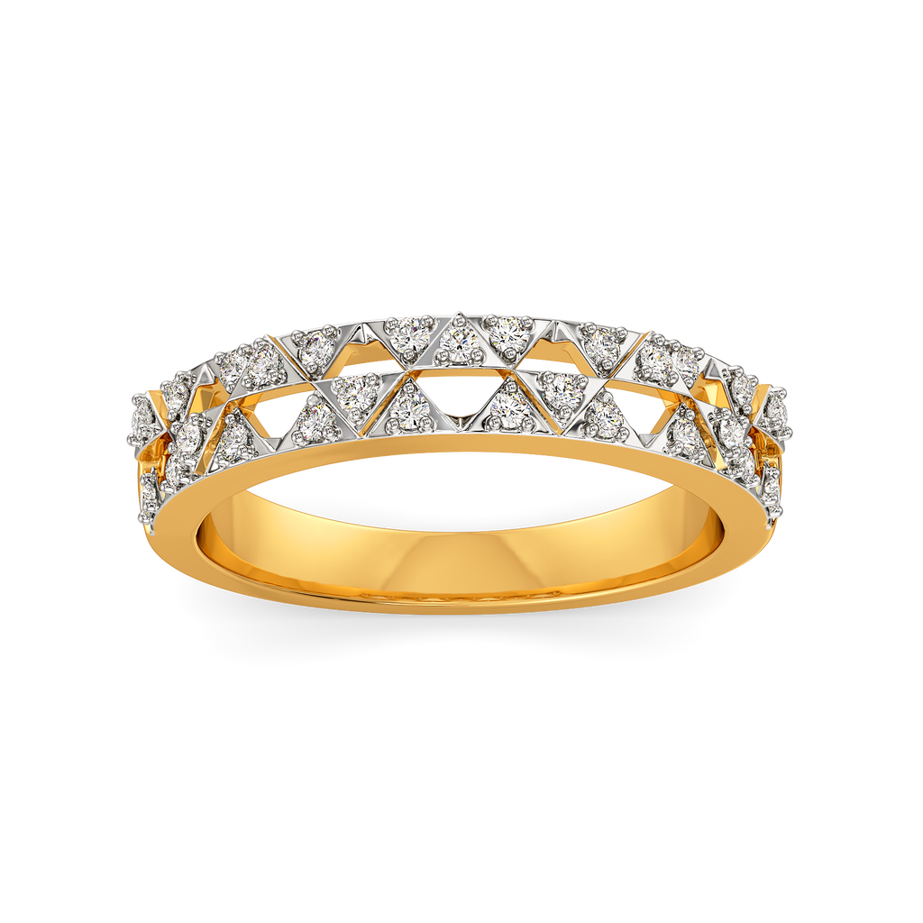 Retro Chequers Diamond Rings