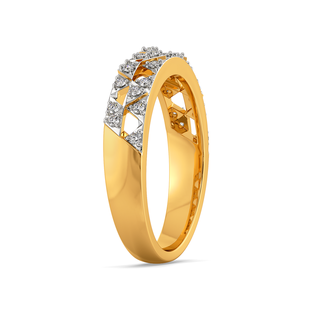 Retro Chequers Diamond Rings