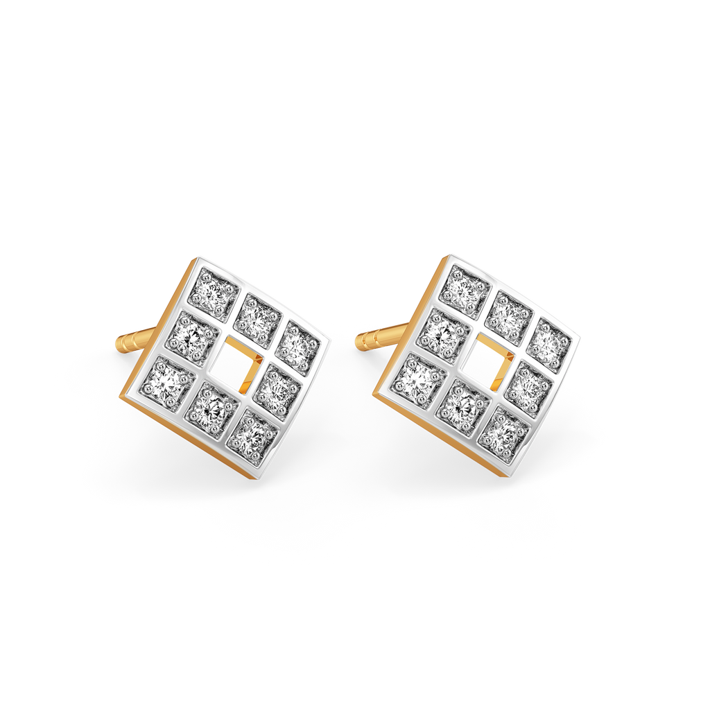 Checks in the Box Diamond Earrings