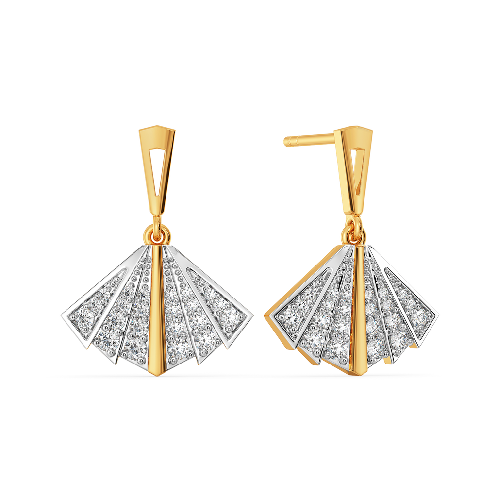 Dramatic Pleats Diamond Earrings