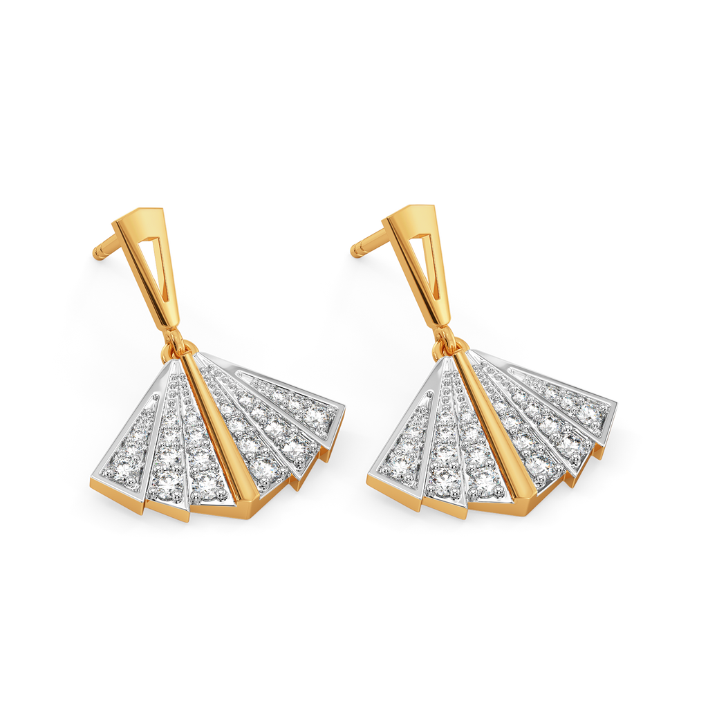 Dramatic Pleats Diamond Earrings