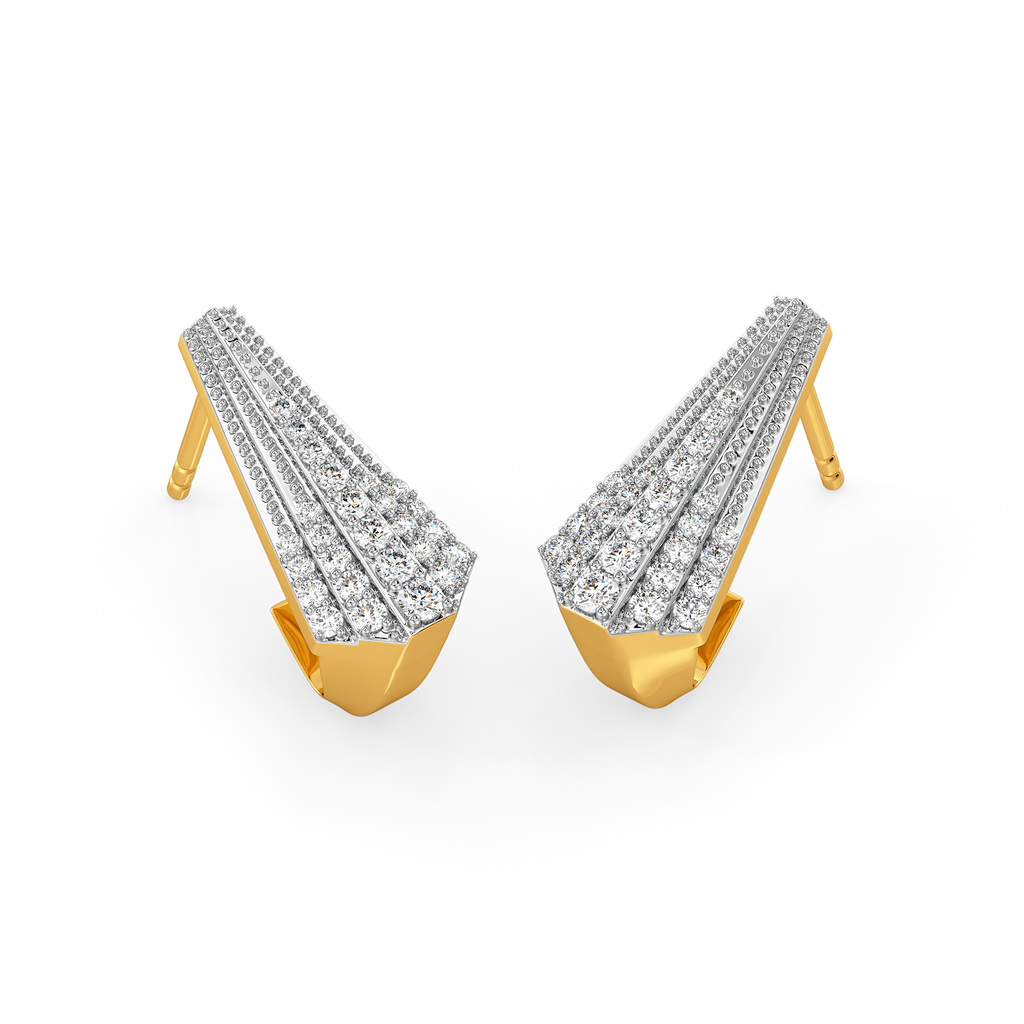 Folded Elegance Diamond Earrings