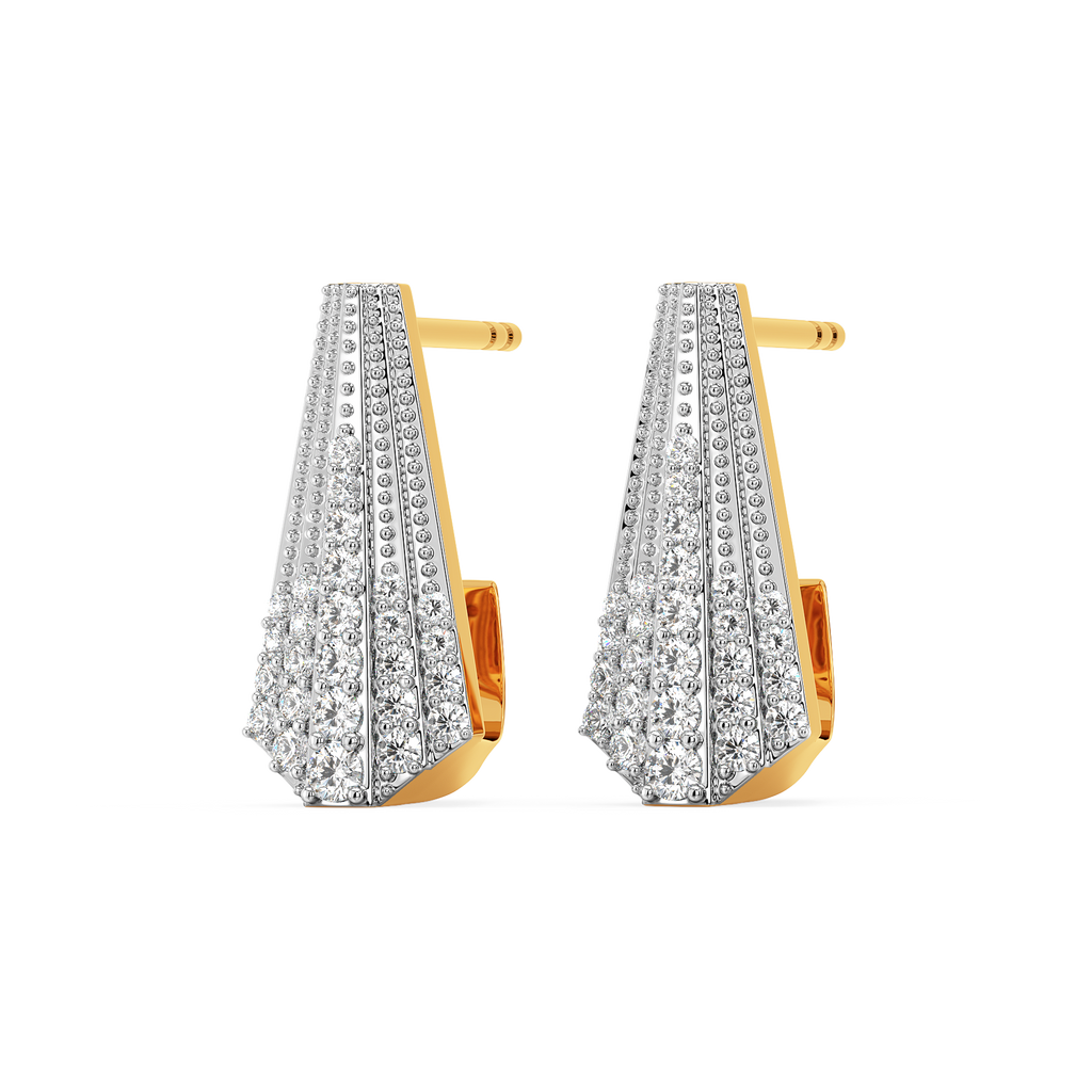 Folded Elegance Diamond Earrings