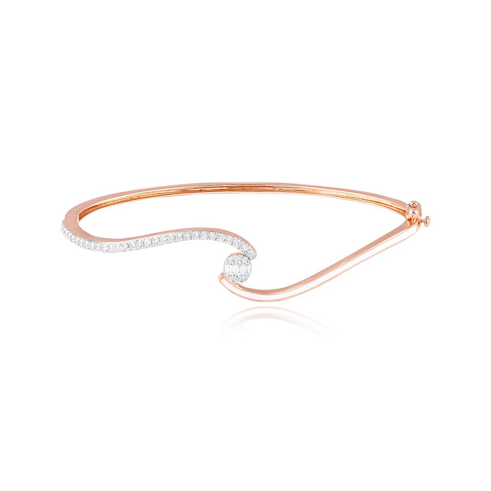 Curved Enameled Diamond Bracelet