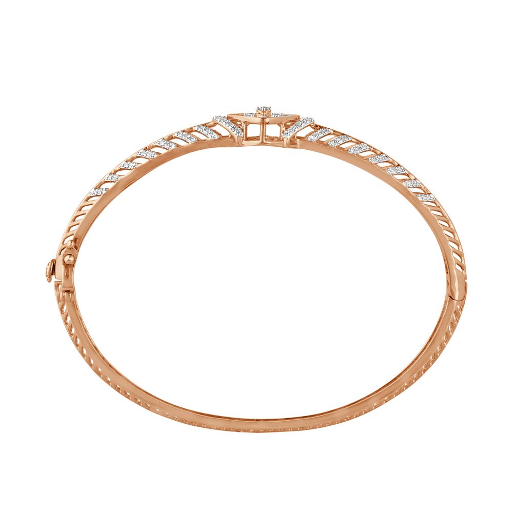 Radiant Fishbone Design Rose Gold Bracelet