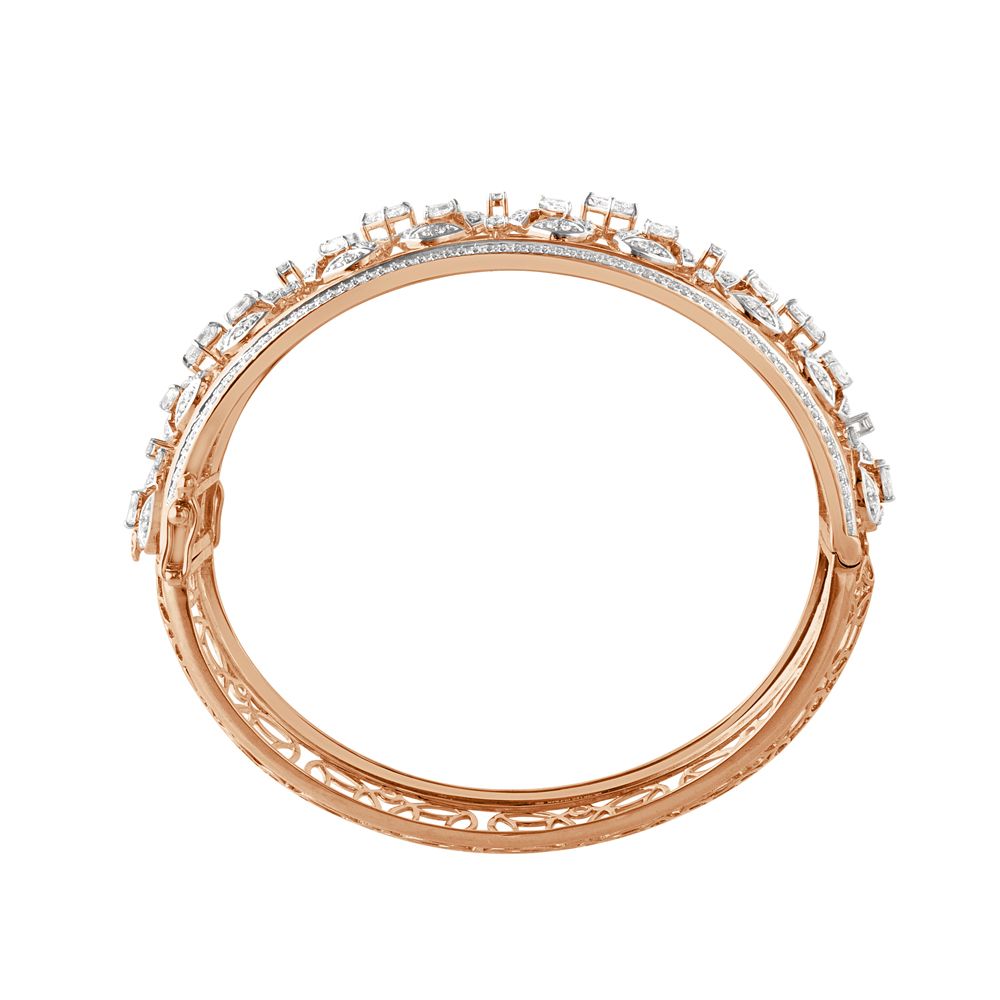 Floral Jaali Design Rose Gold Bracelet