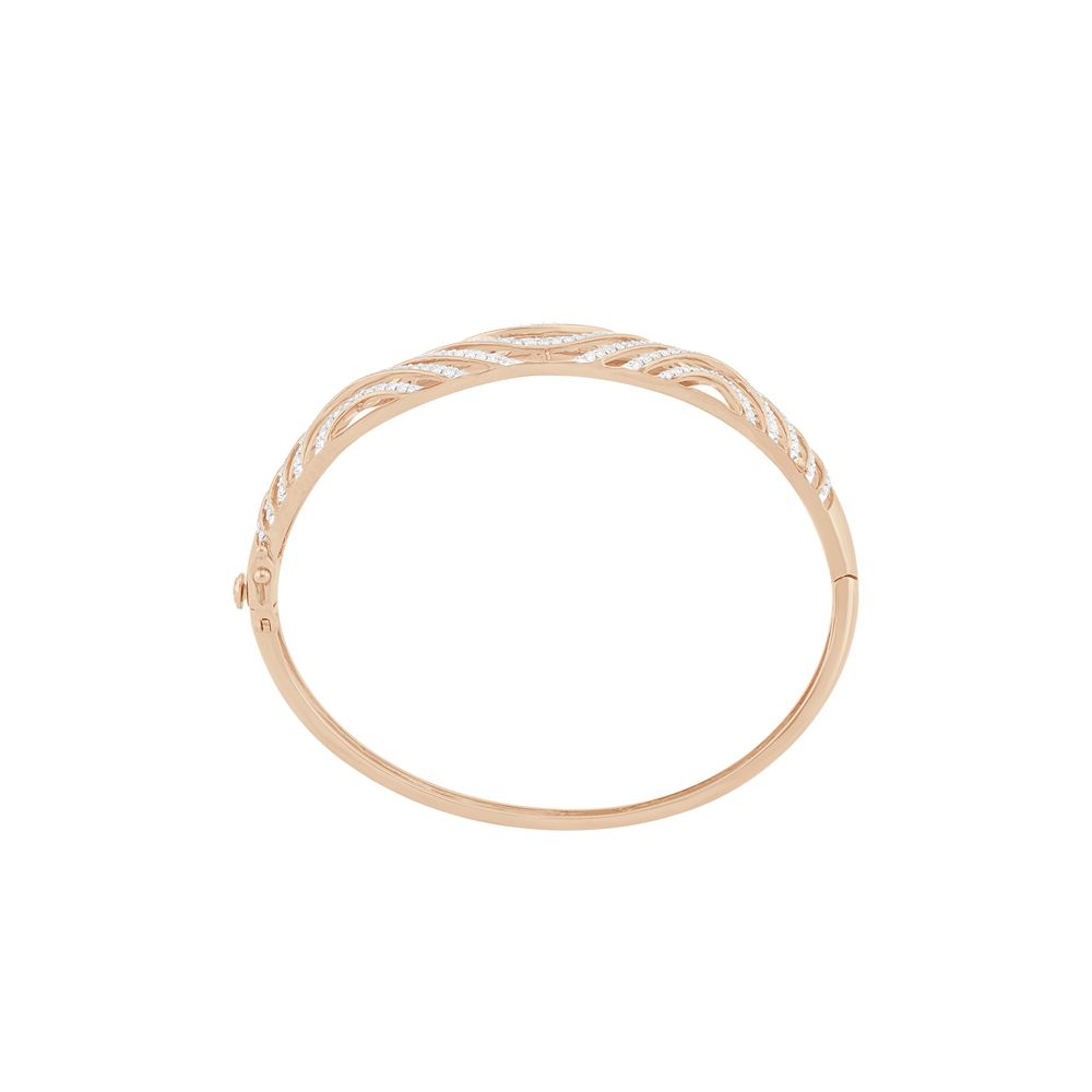 Glitzy Swirl Design Rose Gold Bracelet