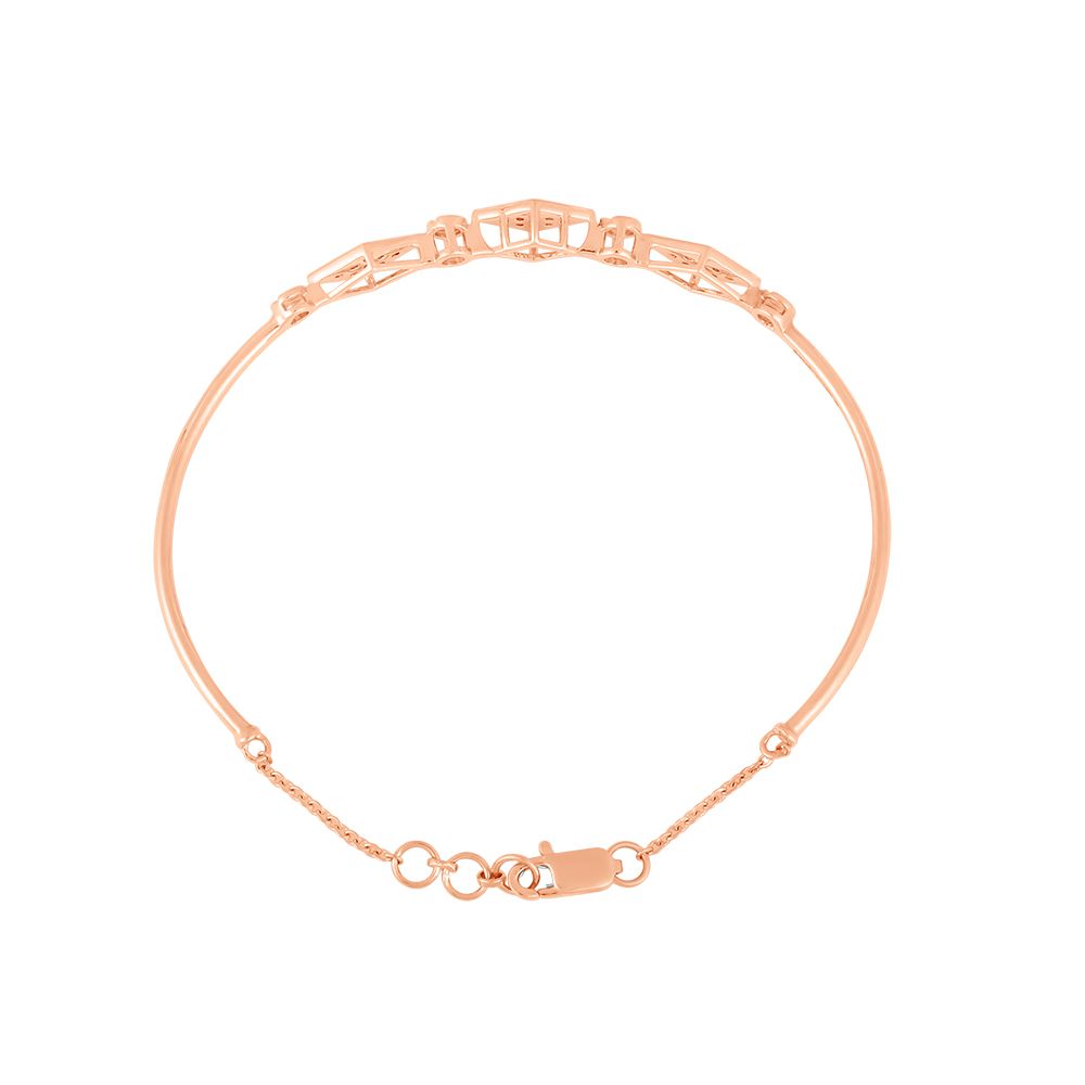 Intriguing Geometric Design Rose Gold and Diamond Bracelet