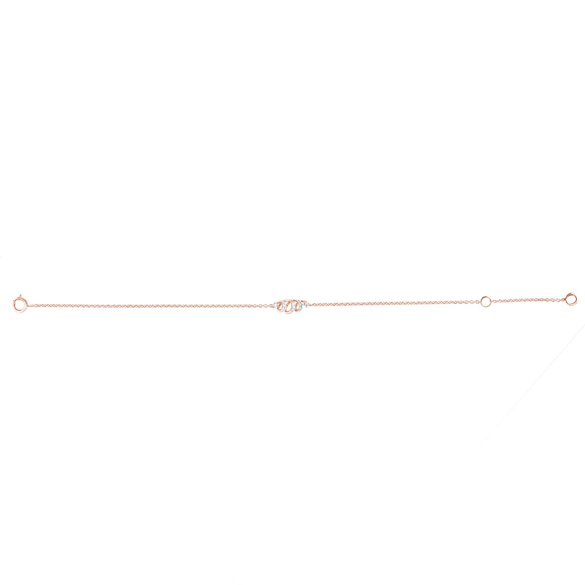 Delicate Rose Gold and Diamond Chain Bracelet