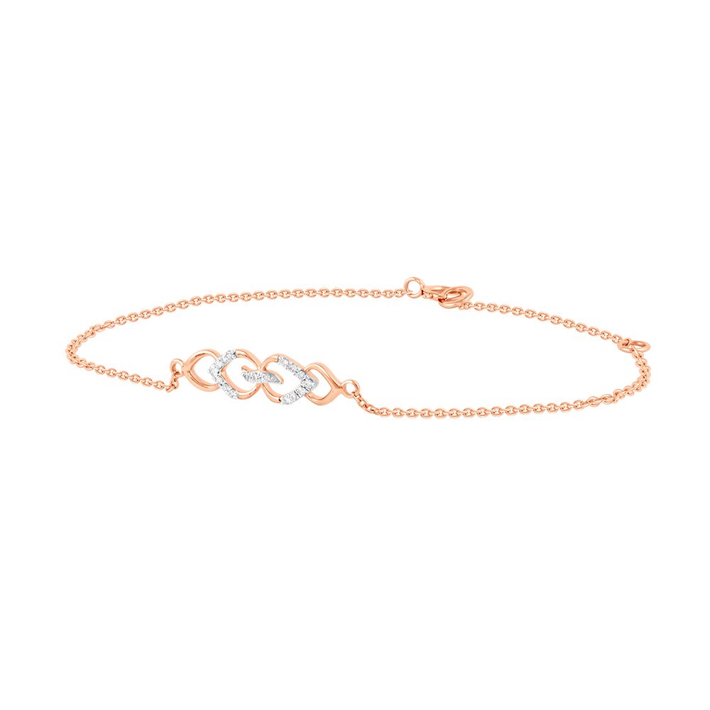 Geometric Design Rose Gold and Diamond Bracelet