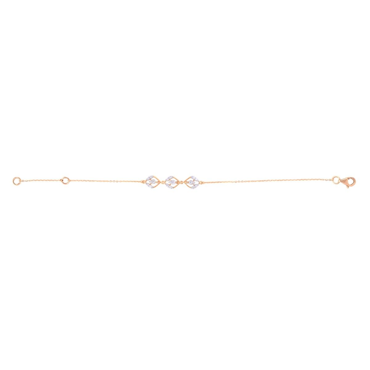 Leaf Design Diamond Chain Bracelet