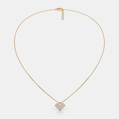 The Pixelated Hearts Pendant Necklace