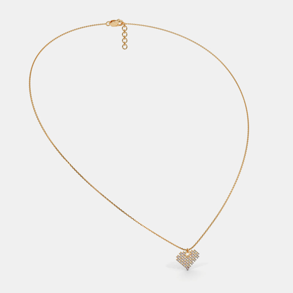 The Pixelated Hearts Pendant Necklace