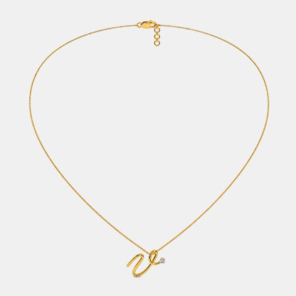The Cursive V Necklace