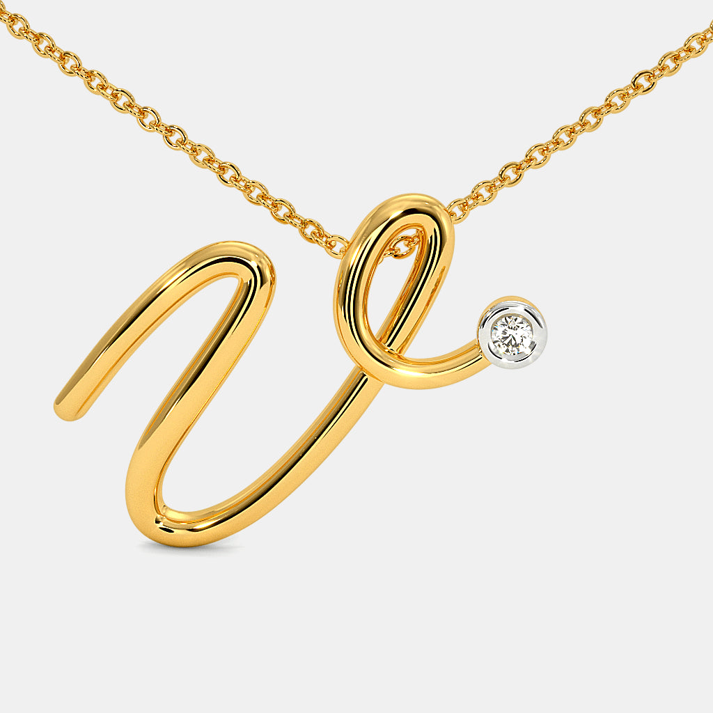 The Cursive V Necklace
