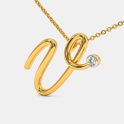 The Cursive V Necklace