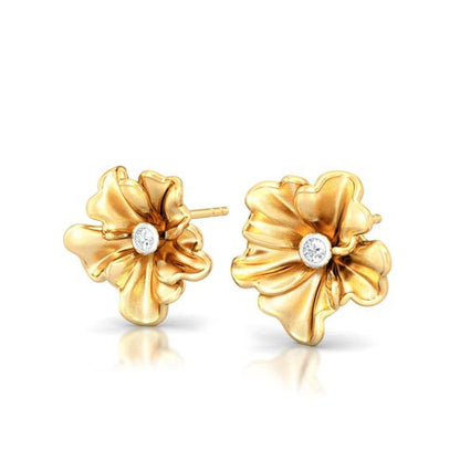 Yellow Carnation Diamond Earrings