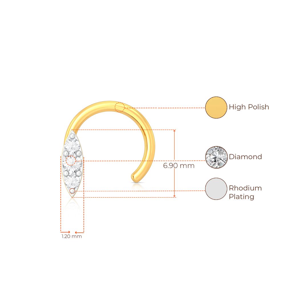 Leafa Diamond Nose Pins