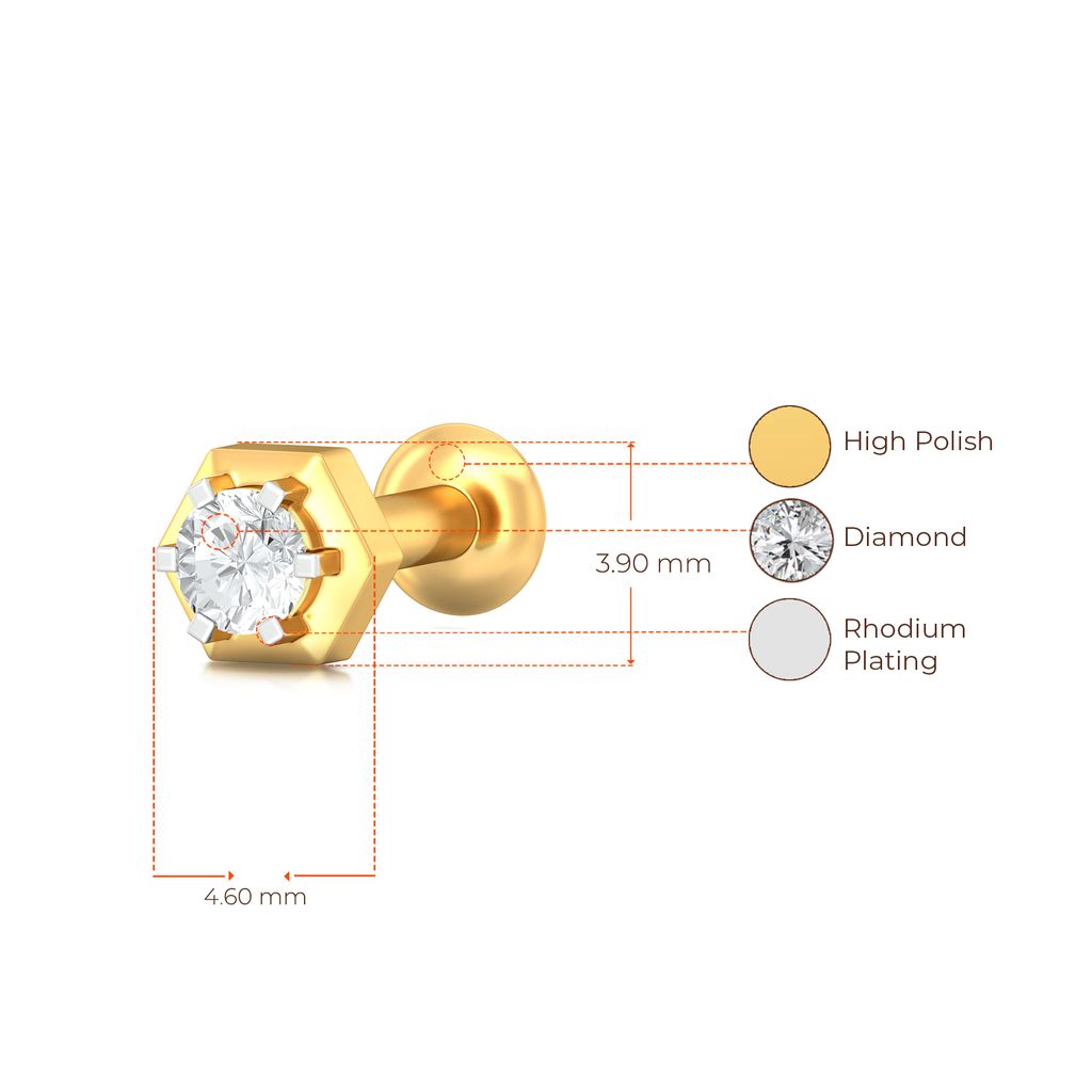 Hexa-glam Diamond Nose Pins